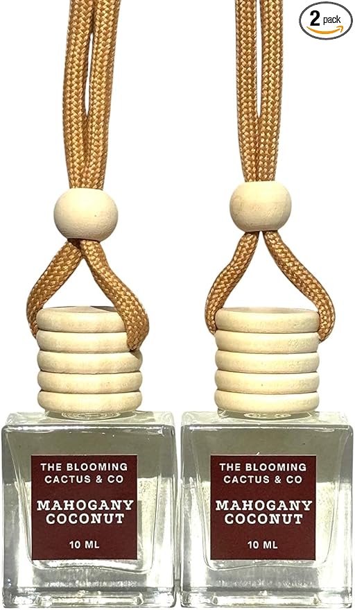 Automobile Diffuser, Long Lasting Car Air Freshener 2 Pack, Hanging Fresh Aroma Diffuser, Natural Essential Oil Fragrance for Removing Odors, Auto Interior Decor, Made in USA| MAHOGANY COCONUT - 10 ML