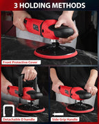 AVID POWER Car Buffer Polisher, 6 Variable Speed 1000-3500 RPM, Rotary Buffer Waxer Kit with 6-inch and 7-Inch Backing Plate, 1200W Car Polisher for Car Detailing, Polishing, Waxing