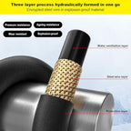 POHIR Power Washer Hose 100FT with 3/8'' Quick Connect, High Tensile Wire Braided Car Wash Water Hose with 2 Quick Connect Kits Compatible M22 14 mm, 1/4 Inch Hose for Pressure Washer, 4200 PSI