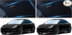 Magnelex Tesla Windshield Sun Shade (Model 3/Y), Reflective Polyester Blocks Heat & Sun, Foldable Car Window Sun Blocker, Mirror Cut-Out, Fade-Resistant Sunshade, Tesla 3 Accessories (Pack of 2)