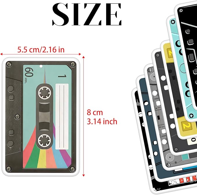 GTOTd Retro Tape Cassette Refreshing Ice Car Air Freshener Card（8Pack）80s Party Decorations Christmas Ornament Accessories Gifts Merch Pendant Room for Hanging Rearview Car Interior Household