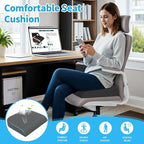 XLarge Seat Cushion, Soft Foam Cushion for Long Sitting Hours on Office Chair, Home & Car, Non-Slip Chair Pad for Relieving Back & Sciatica & Hip & Coccyx Pain (Grey)