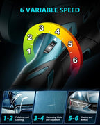 Cordless Car Buffer Polisher Kit - 6 Inch Dual Action Random Polishing Wax Machine for Car Detailing,2Pcs 2000mah Batteries,6 Variable Speed 2500-5000RPM,Orbital Polisher for Car Boat Polishing Waxing