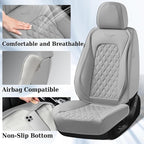 Coverado Front Seat Covers, Waterproof Nappa Leather Dust-Proof Protectors, Universal Fit for Most Vehicles, Anti-Scratch Seat Covers for Sedans, SUVs, Pickup Trucks – Gray