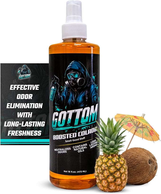 Gottom Air Freshener Spray - Long Lasting Odor Eliminator - 16 oz (Boosted Colada) - Car Scent, Auto Odor Remover, Fresh Fragrance, Air Freshener for Trucks, SUVs, RVs & more