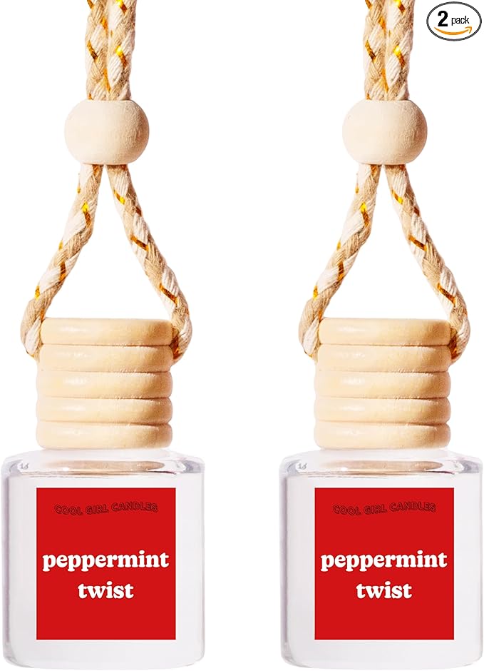 COOLGIRLCANDLES Peppermint Twist Car Air Freshener for Essential Oils, Long Lasting Scents Aromatherapy Automobile Diffuser