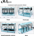 Mispace Portable 2 Pet Carriers for Cats Collapsible Cat Condo for Car Travel Pet Kennel Show Cages with Portable Carry Bag Hammocks Mats and Litter Box