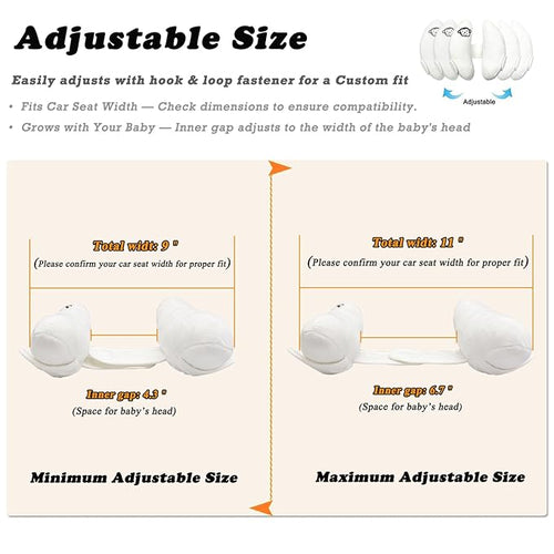 Adjustable Travel Pillow for Infant, Portable Head Support for Car Seats for Newborn, Neck Support Pillow for Baby, Headrest Pillows for Cars, Rest Baby's Head Comfortably