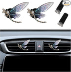 Augeny 2PCS Bling Dragonfly Air Vent Clips, Cute Crystal Car Air Fresheners Vent Clips, Rhinestone Diamond Auto Diffuser Vent Clip for Women Girls, Car Interior Decor Accessories (Blue)