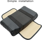 Priprilod Car Center Console Armrest Pillow, Leather Memory Foam Car Armrest Cushion with Cup Holder & Phone Holder, Universal Armrest Storage Box Protector for Most Vehicles, Car Accessories (Black)