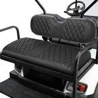 Golf Cart Rear Seat Covers for EZGO Club Car Yamaha Aftermarket Rear Seat Only-Thick Premium Marine Leather with Custom Diamond Design Comfortable/Anti-Scratch/Anti-Fading/Easy to Install