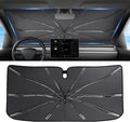 2026 for Tesla Model Y Model 3 Windshield Sun Shade Umbrella [7-Layer Vinyl Coating Heat Shield] Foldable Front Window Sunshade Umbrella Protect Interior from UV Keep Car Cooler(56" x 35")