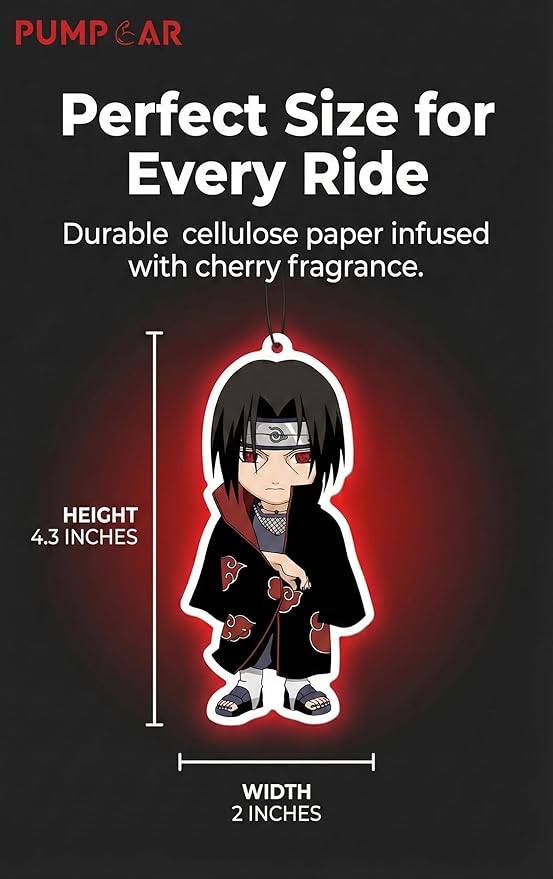 PumpCar 2 pieces double-sided Itachi hanging cartoon cherry-scented funny car air freshener Cool hanging for rearview mirror Car Interior Accessories Gifts