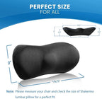 Lumbar Support Pillow for Car with Dual-Grip™ Stability System - Advanced Adaptive Memory Foam Back Pillow for Lower Back Pain Relief, Ergonomic Driving Seat & Office Chair Cushion, Black