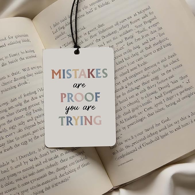 Inspirational Quote Car Air Freshener 4Pcs, Motivational Phrases Hanging Scents for Cars Closet Drawer Books，Uplifting Car Accessories Mirror Decor for women