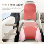 FLORICH Upgraded 3-in-1 Memory Foam Car Seat Cushion Set with Lumbar Support & Neck Pillow, Washable Driving Seat Cushion for Back & Sciatica Pain Relief, Non-Slip Seat Cushion for Car, Office-Pink
