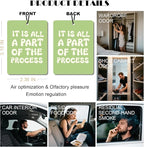 Green Aesthetic Car Air Fresheners - Inspirational Quotes & Floral Designs, Natural Non Toxic Air Freshener, 4 - Pack Ideal Decor & Gift for Positivity Seekers, for Car, Closet & Home