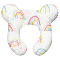 Baby Neck Pillows - Upgraded Toddler Travel Cushion for Toddler Head and Neck, Infant Neck Pillow for Car Plane Stroller Pushchair - Rainbow A