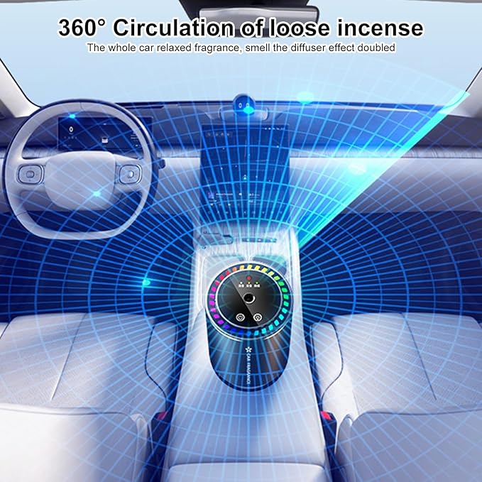Mist Ultrasonic Humidifier Car Fragrance Diffuser Sure Here's A Product Title for Listing Air Freshener with Colorful Light Rechargeable Auto Tea Tree