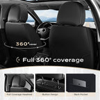 Coverado Car Seat Covers, Front Covers for Cars, Car Seat Cover Front Seats, Automotive Seat Cover, Waterproof, Leather Car Seat Cushion, Universal Interior Seat Protectors for Most Cars Black