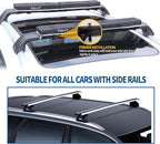 Universal Car Soft Roof Rack for Kayak/Canoe/Surfboard/SUP/Snowboard,Roof Rack Pads Carrier System Include 2 16FT Tie Down Straps,2 Ratchet Pulley Ropes,2 Hood Loops and Storage Bag （with Crossbar）