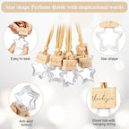 12 Pcs Star Shaped Car Fragrance Diffuser Bottle Bulk - Appreciation Gifts Set Hanging Glass Diffusers with Inspirational Message for Coworker Teacher Staff Thank You Gift (Thank You)