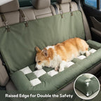 Soulbond Backseat Dog Bed for Car Hammock, Thick Soft Dog Car Seat Cover for Back Seat, Non-Slip Pet Travel Bed for Cars, SUVs & Trunks, Dark Green