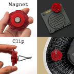 Air Freshener Blooming Rose for Car or Indoor, Realistic Stylish Detailed 3D Printing Plastic (eco PLA), Magnet and Clip (Car, Air-cleaner, Fridge, Microwave, Shelf) – Solution is not included