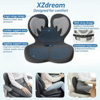 Ergonomic Seat Cushion,Office Chair Cushion with Lumbar Support Pillow,Memory Foam Car Seat Cushions,Designed for Sciatica, Tailbone,Back Pain,Back Cushion for Office,Car,Home Desk Chair