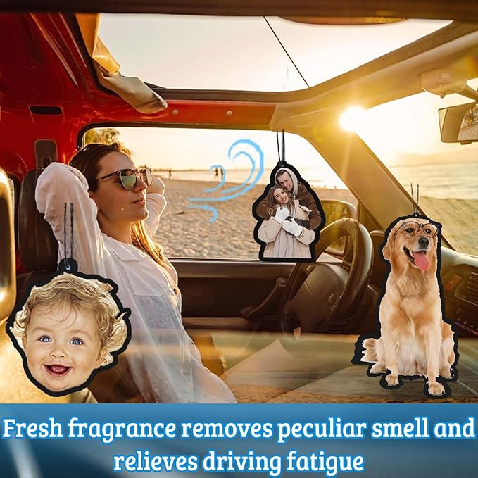 Custom Air Freshener for Car.Personalized Double Sided Photo Car Air Fresheners.Personalizado Logo Car Air Freshener With Picture Text (1 PCS-CUT)