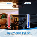Windshield Sun Shade New American Eagle Flag USA Patriotic Design - Folding Car Front Window Sunshade for Cars SUV Trucks, Max UV Blocking and Keep The Vehicle Cool XL