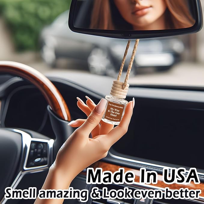 C Classy Car Air Freshener Hanging 2 Pack, M.y W.ay & The One Hotel Essential Oil Diffuser for Cars, Long-Lasting Fragrance, Cute Car Accessories, C ar Air Fresheners for Women & Men Gift, Made in USA