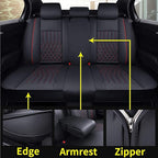 Aierxuan Car Seat Covers Full Set Universal Fit for Honda Civic Accord, Toyota Camry Prius Rav4 Corolla, Kia, Lexus, Nissan, Mazda, Jeep Cherokee and Most Cars, with Waterproof Leather (Black and Red)
