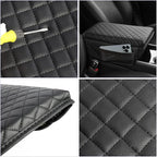 zipelo Car Armrest Cushion, Carbon Fiber Leather Auto Center Console Pad, Memory Foam Armrest Box with Storage Bag, Hand Rest Pillow with Organizer Pockets, Universal Fit for Most Vehicles (Blue)