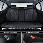 Coverado Seat Covers, Car Seat Covers Full Set, Black Car Seat Cover, Car Seat Covers Front Seats Back Seat Cover, Waterproof Car Seat Cushion, Leather Seat Covers Seat Protector Fit for Most Cars
