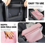 Car Armrest Cover Pad - Nappa Leather Car Center Console Cover with Breathable Holes, Non-Slip Auto Arm Rest Cushion, Universal Car Interior Accessories Fit forTesla Model Y (Pink)