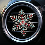 Set of 4 Bling Christmas Car Air Freshener Vent Clips, Crystal Rhinestone Sparkly Air Conditioning Outlet Decorative Clip Charms Cute Car Interior Accessories