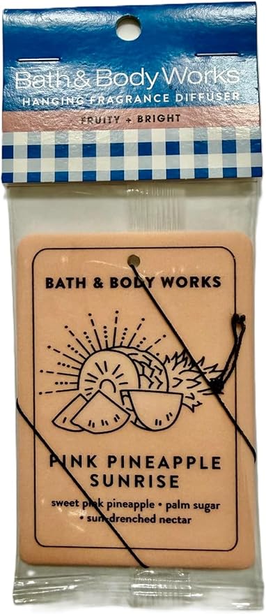 Bath and Body Works Hanging Fragrance Car Diffuser - Pack of 1 (Pink Pineapple Sunrise)