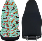 BIGCARJOB Dachshund Car Seat Cover Set for Women Cute Auto Interior Accessories Vehicle Bucket Seat Pad Auto Front Seat Protectors Fit Most Vehicle Cars Sedan