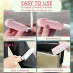 Mini Travel Lint Roller with 150 Sticky Sheets, Compact Portable Pet Hair Remover with Cover for Clothes, Travel, Small Foldable Lint Roller for Purse Car Bag Essentials (White)