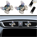 Augeny 2PCS Bling Butterfly Air Vent Clips, Cute Crystal Car Air Fresheners Vent Clips, Rhinestone Diamond Auto Diffuser Vent Clip for Women Girls, Car Interior Decor Accessories (Blue)