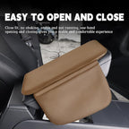 Car Armrest Cover Pad - Nappa Leather Car Center Console Cover with Breathable Holes, Non-Slip Auto Arm Rest Cushion, Universal Car Interior Accessories Fit forTesla Model Y (Light Brown)