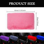 Fluffy Furry Armrest Cover for Car, Auto Center Console Cover Pad Car Soft Console Pad Wool Fur Armrest Seat Box Cover Protector Universal Fit for Most Vehicle, SUV (Pink)