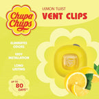 Chupa Chups Car Air Freshener, Lemon Twist - Long Lasting Car Fresheners with Fun Scents, Colorful and Vibrant Air Freshener for Car, Unique Car Freshener Perfume Deodorizer- 2-Pack (4pcs Total)