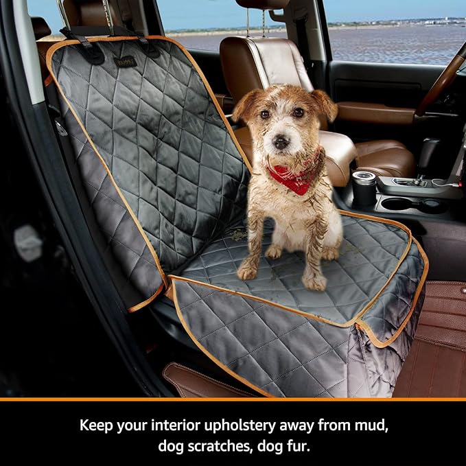 iBuddy Front Seat Cover for Dogs Waterproof Car Seat Cover Protects Seats from Hair, Dirt, and Liquid Messes Scratch Proof Nonslip Bucket Seat Cover for Pet of Cars,Trucks and SUVs