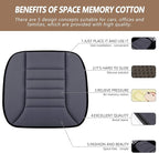MYFAMIREA Car Seat Cushion Pad 1.2" Thick Comfort Seat Protector for Car Driver Seat Office Chair Home Use Memory Foam Seat Cushion with Non Slip Bottom, 20'' x 18.5'', Dark Gray