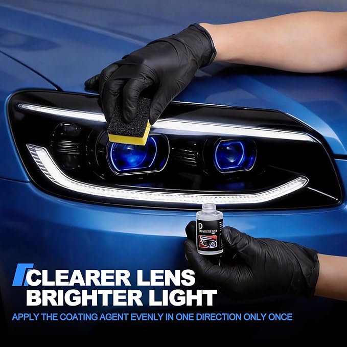 Advanced Car Headlight Restoration Kit: Erase Yellowing & Oxidation Restores Clarity with Long-Lasting UV & Hydrophobic Ceramic Shield - Restoration Fluid Kit for Cars, Trucks and SUVs