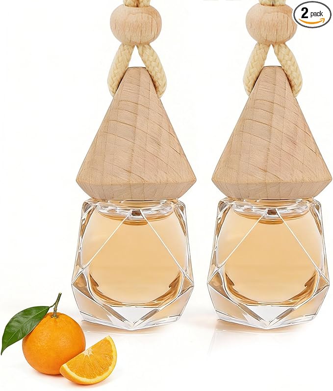 Car Air Freshener Diffuser 2 Pack Hanging Air Freshener Diffuser - Citrus Scent Car Fresheners 120 days Long Lasting Vent Clip 0.27 oz Each Automotive Air Fresheners Gifts for Women Birthday