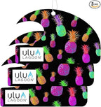 ulu Lagoon Hanging Car Air Freshener | Tropical Beach Coconut Surf Wax Scent Mini Wave | Long Lasting Car Freshener, Closet and Beyond | Made In USA | 3 Pack (Electric Pineapple)