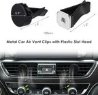 100 Pcs Metal Car Vent Clips with Round Plastic Slot Head, Air Vent Clips Car Accessories Replacement, Car Air Fresheners Perfume Vent Clips for Most Car, Office, Home (Black, 40x24mm)